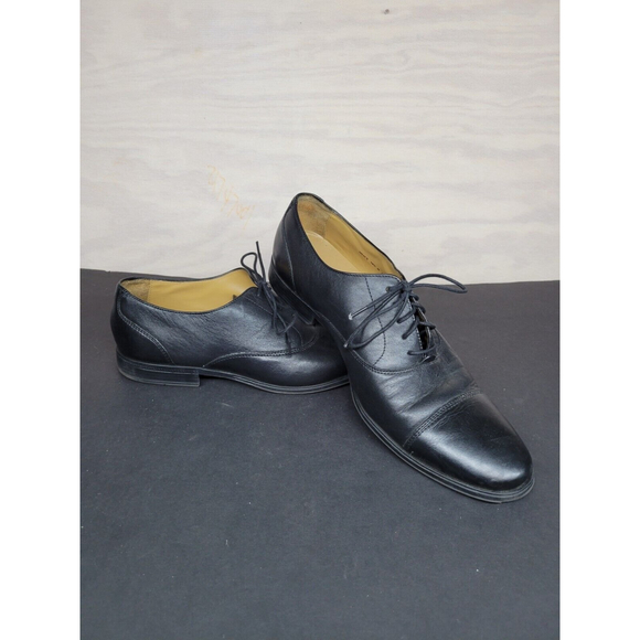 Cole Haan Men's SZ 11 Leather Dress Shoes Black Cap Toe Lace Up - Picture 1 of 10